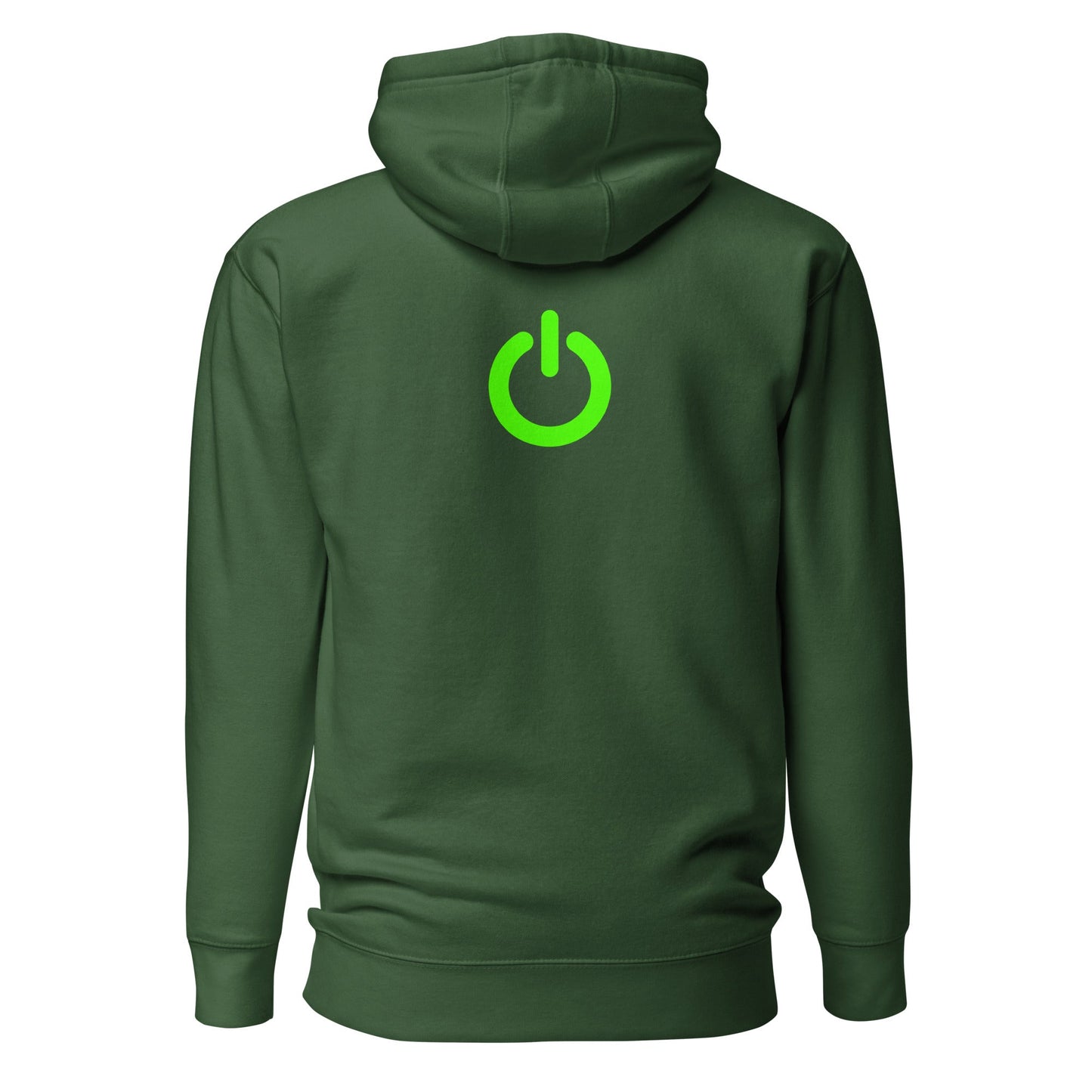 Power on - Unisex Hoodie (back print) by DarkByteGear