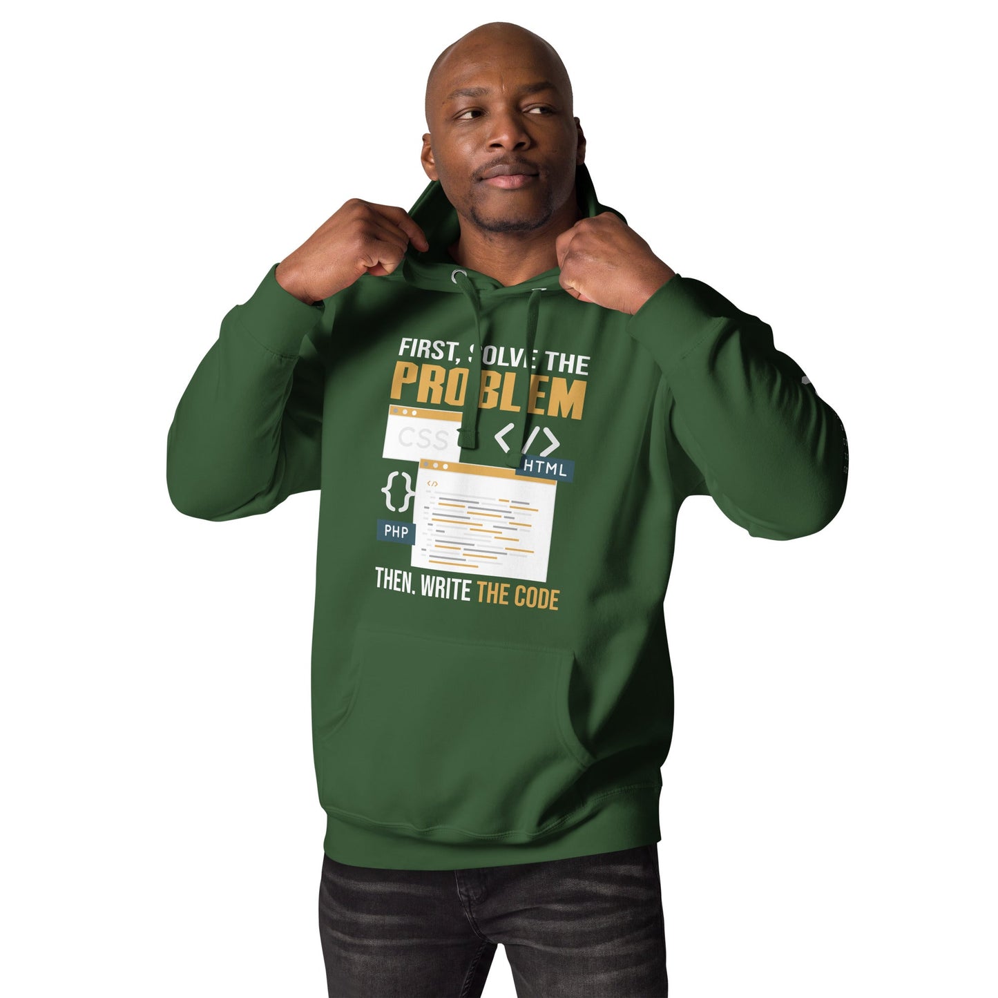 First, Solve the problem; then, Write the code V2 - Unisex Hoodie by DarkByteGear