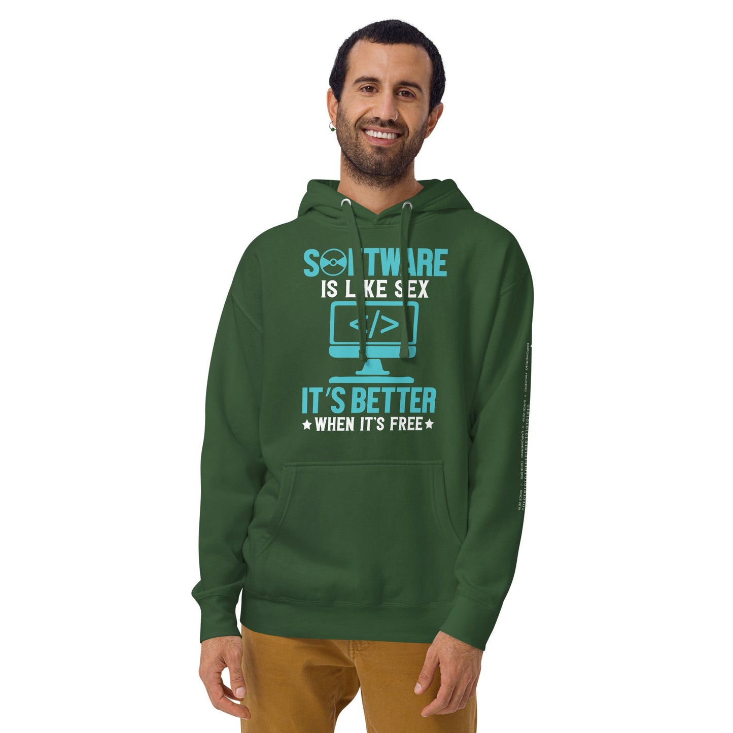 Software is like Sex - Blue Unisex Hoodie by DarkByteGear