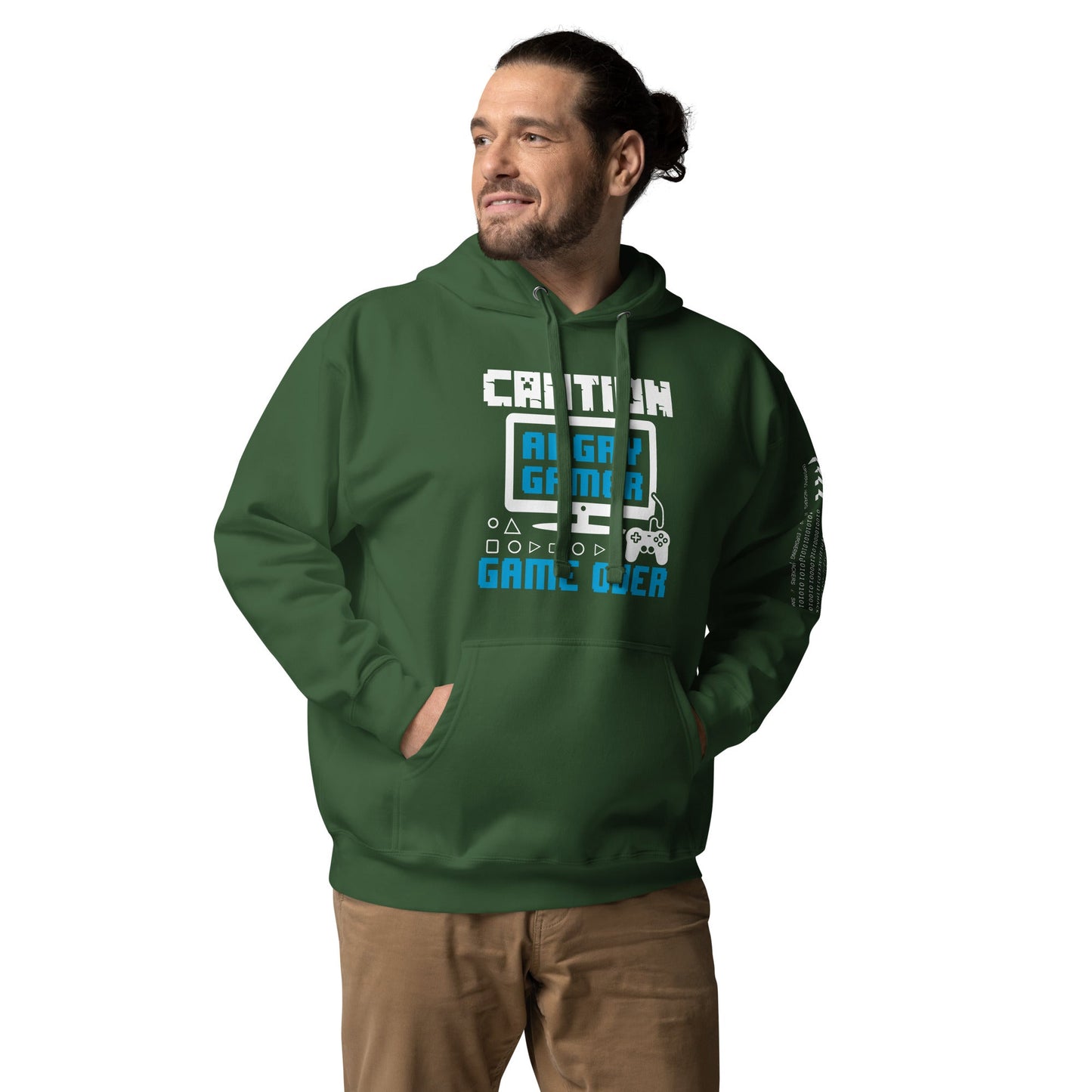 Caution! Angry Gamer Unisex Hoodie by DarkByteGear