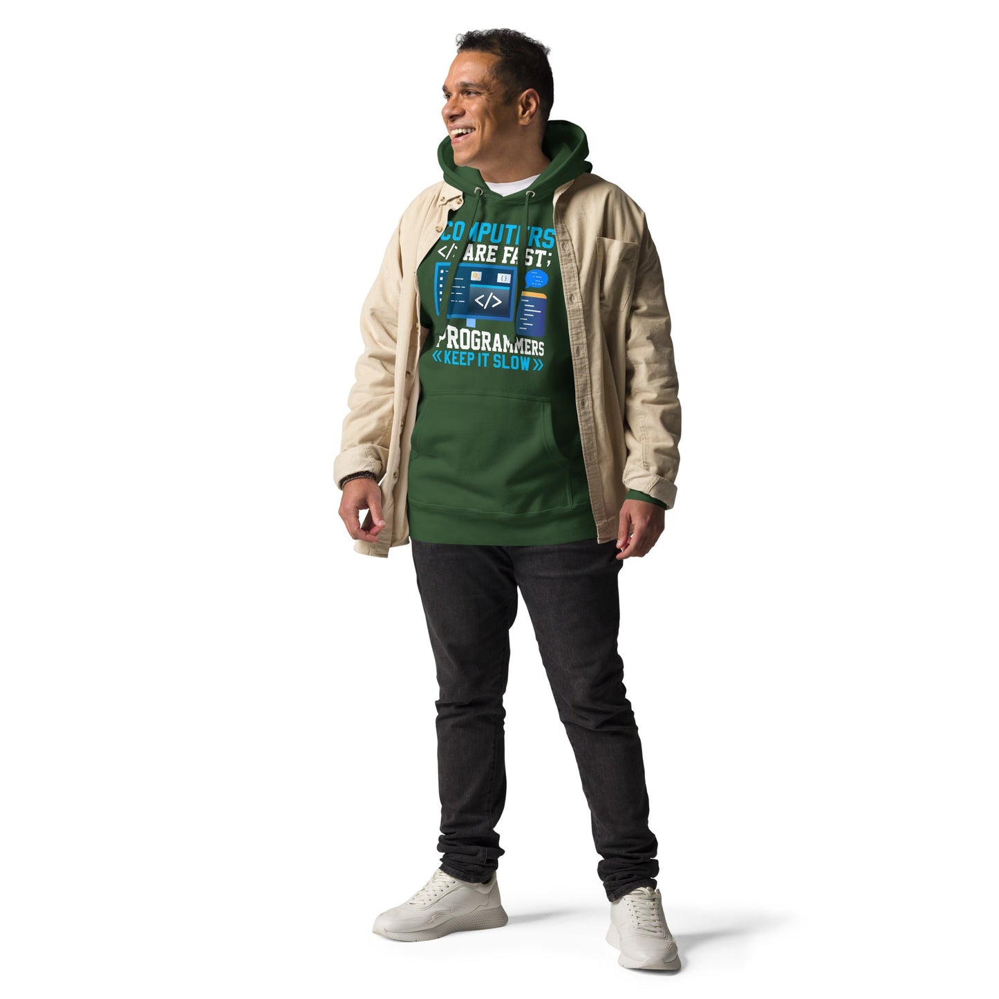 Computers are fast - Blue RK Unisex Hoodie by DarkByteGear