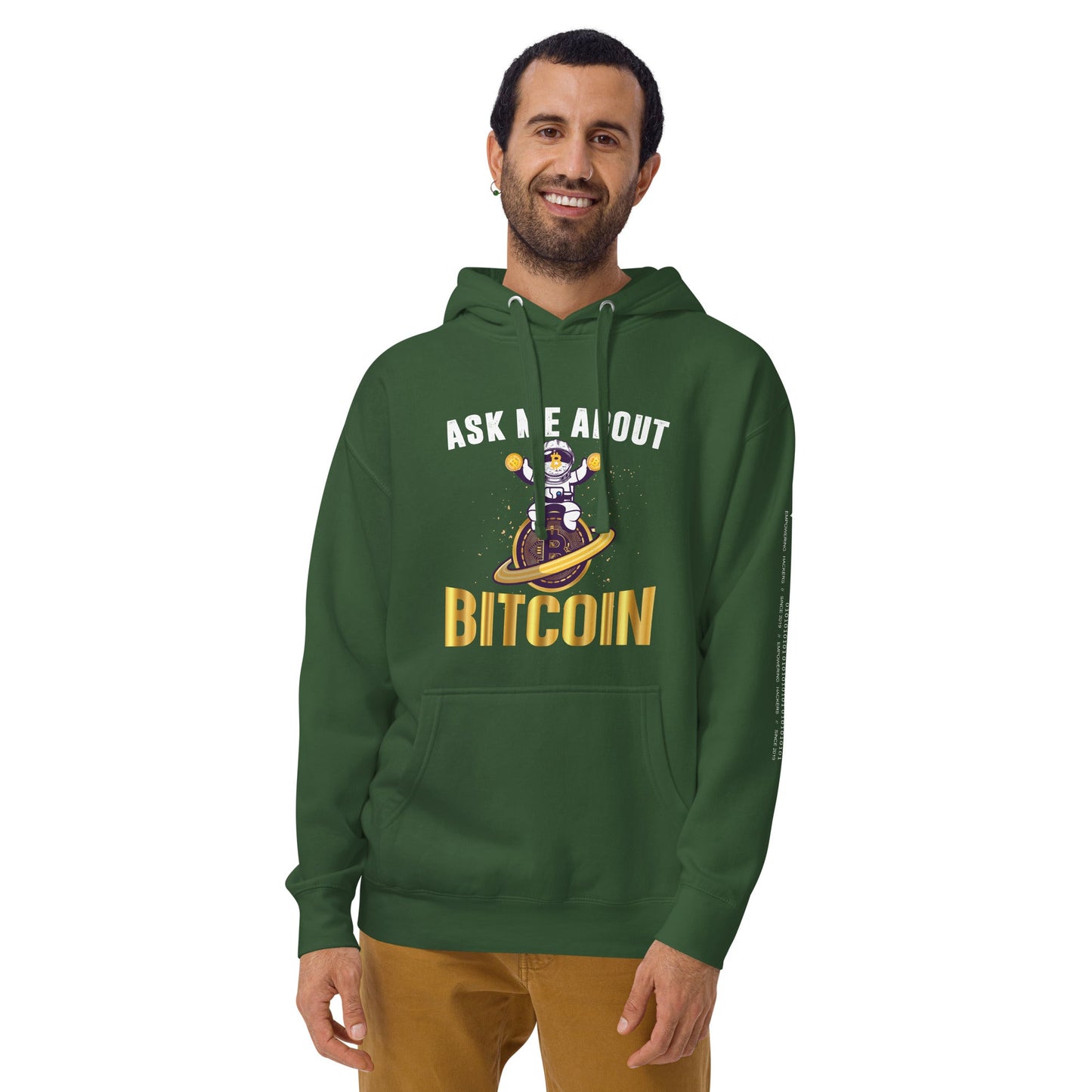 Ask Me about Bitcoin Unisex Hoodie by DarkByteGear