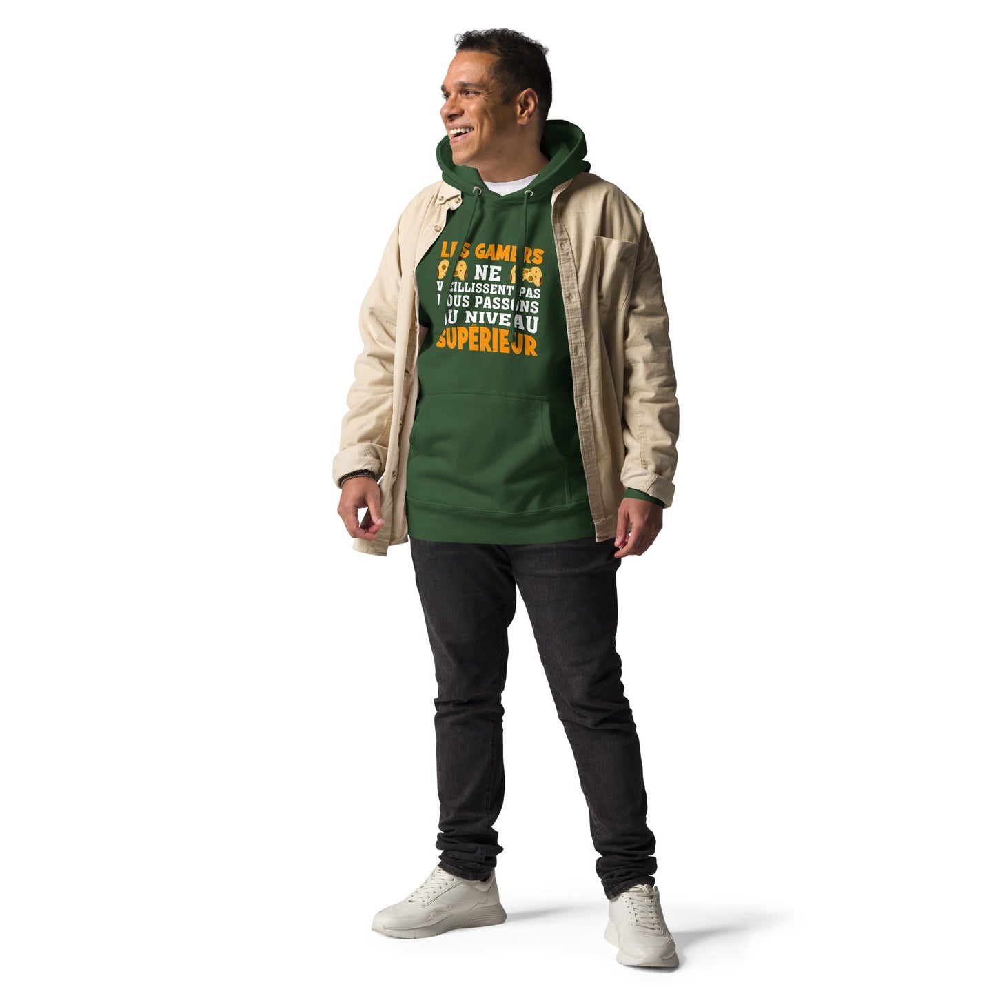 LES GAMERS PNE VIEILLISSENT PAS NOUS PASSONS AU NIVEAU SUPERIEUR - Unisex Hoodie by DarkByteGear