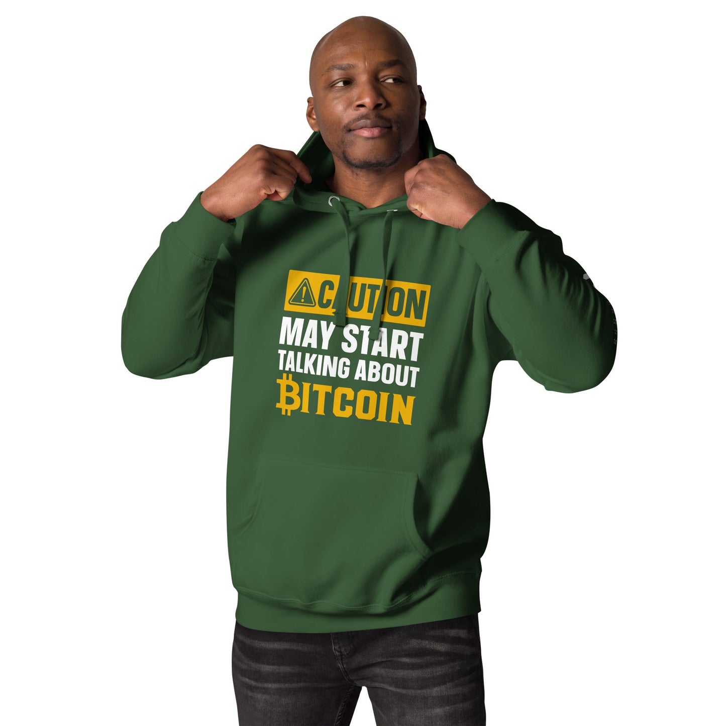 Caution! May start talking about Bitcoin Unisex Hoodie by DarkByteGear