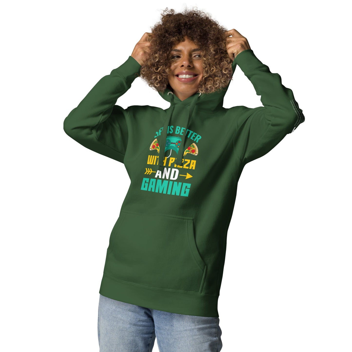 Life is Better With Pizza and Gaming Rima 14 - Unisex Hoodie by DarkByteGear