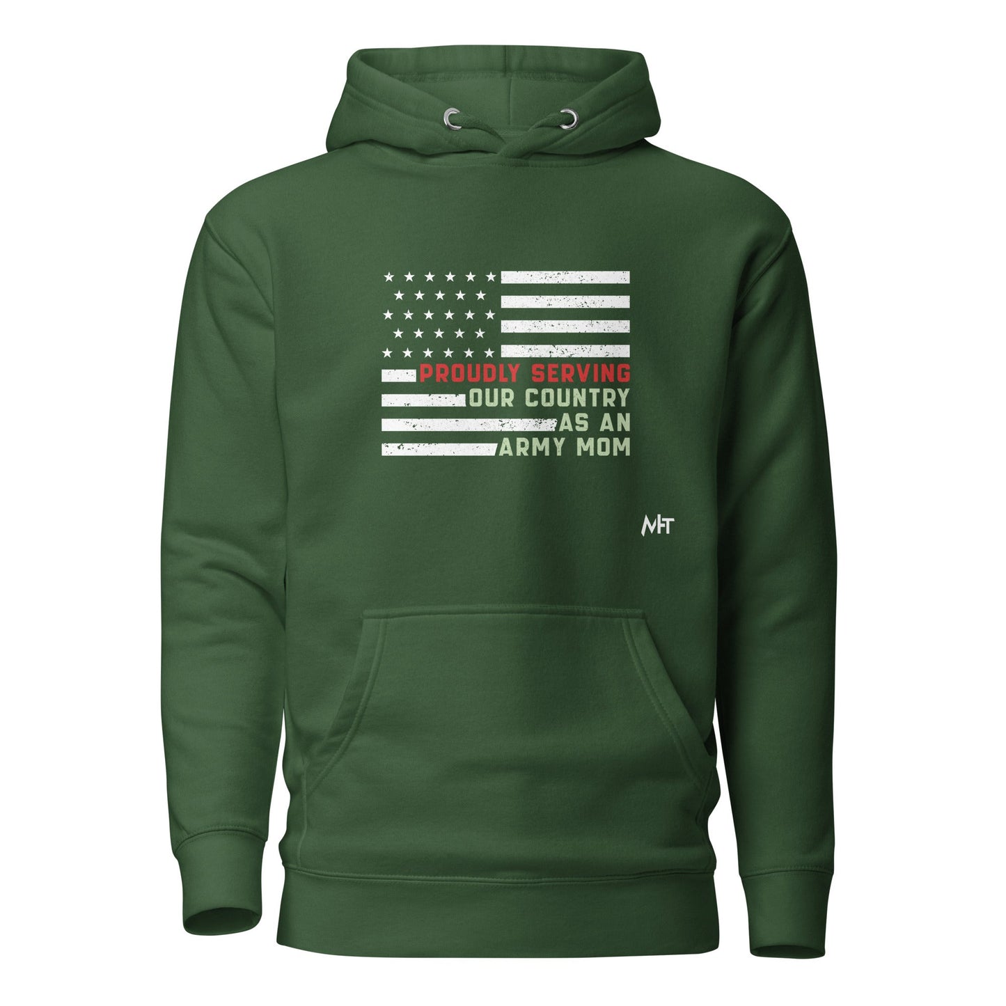 Proudly Serving as an Army Mom - Unisex Hoodie by DarkByteGear