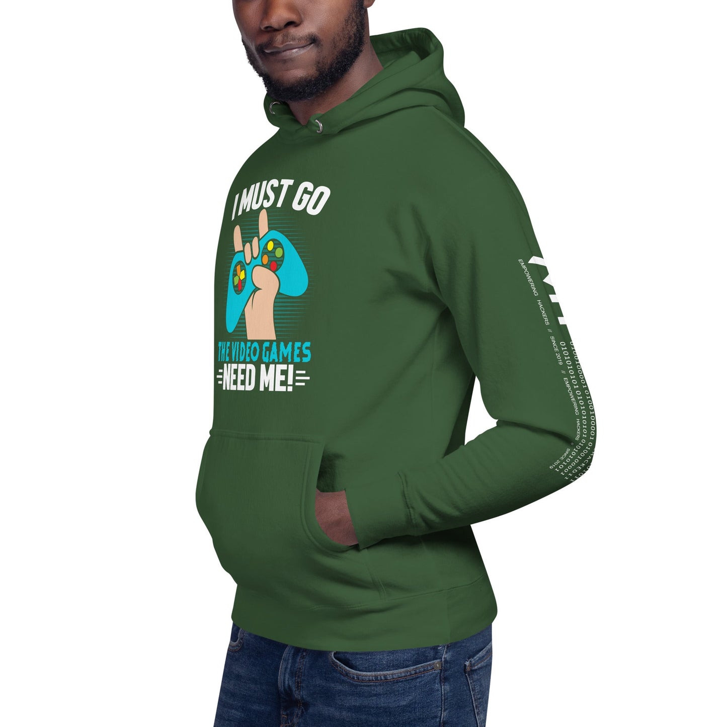 I must go, the Video Games need me Unisex Hoodie by DarkByteGear