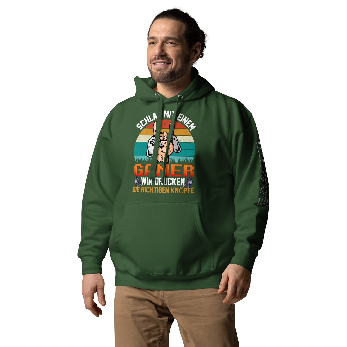 SCHLAF MIT EINEM GAMER WIR DRUCKEN DIE RICHTIGEN KNOPFE - Unisex Hoodie by DarkByteGear