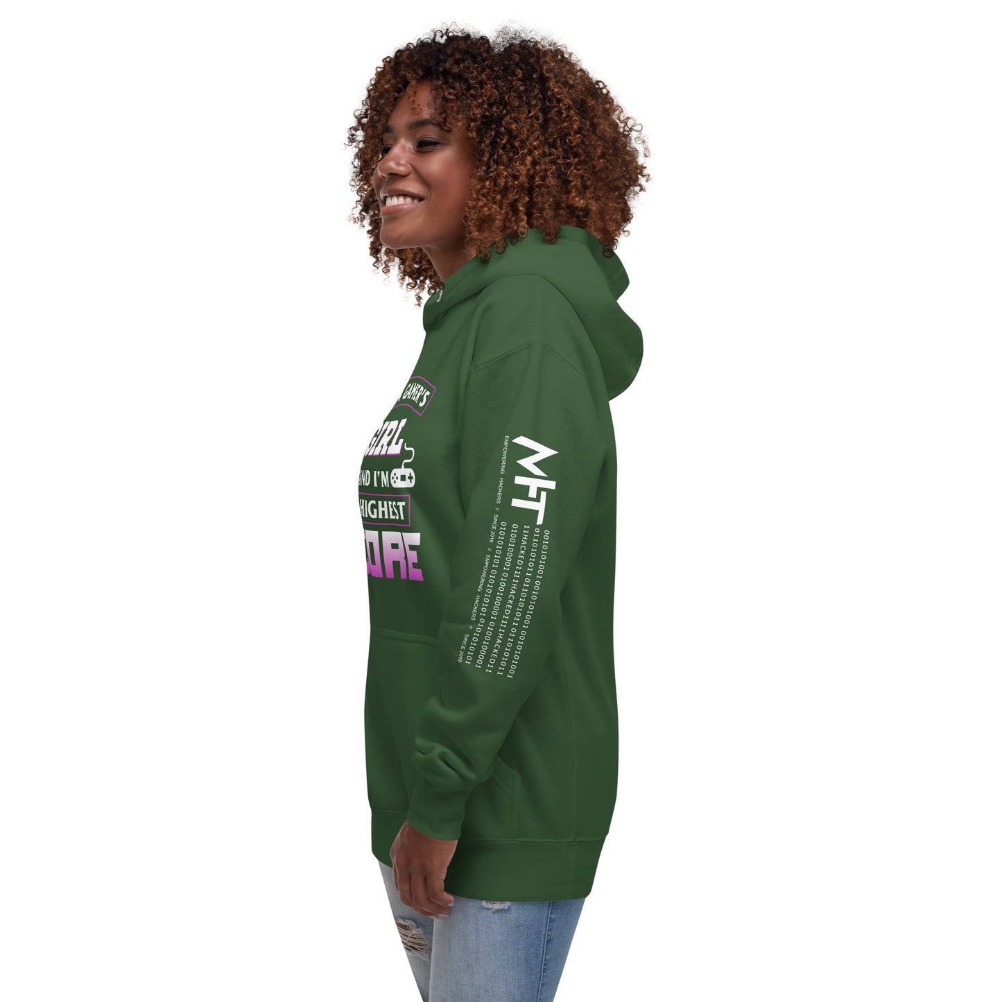 I am a Gamer's Girl, I'm his Greatest Achievement Purple edition - Unisex Hoodie by DarkByteGear