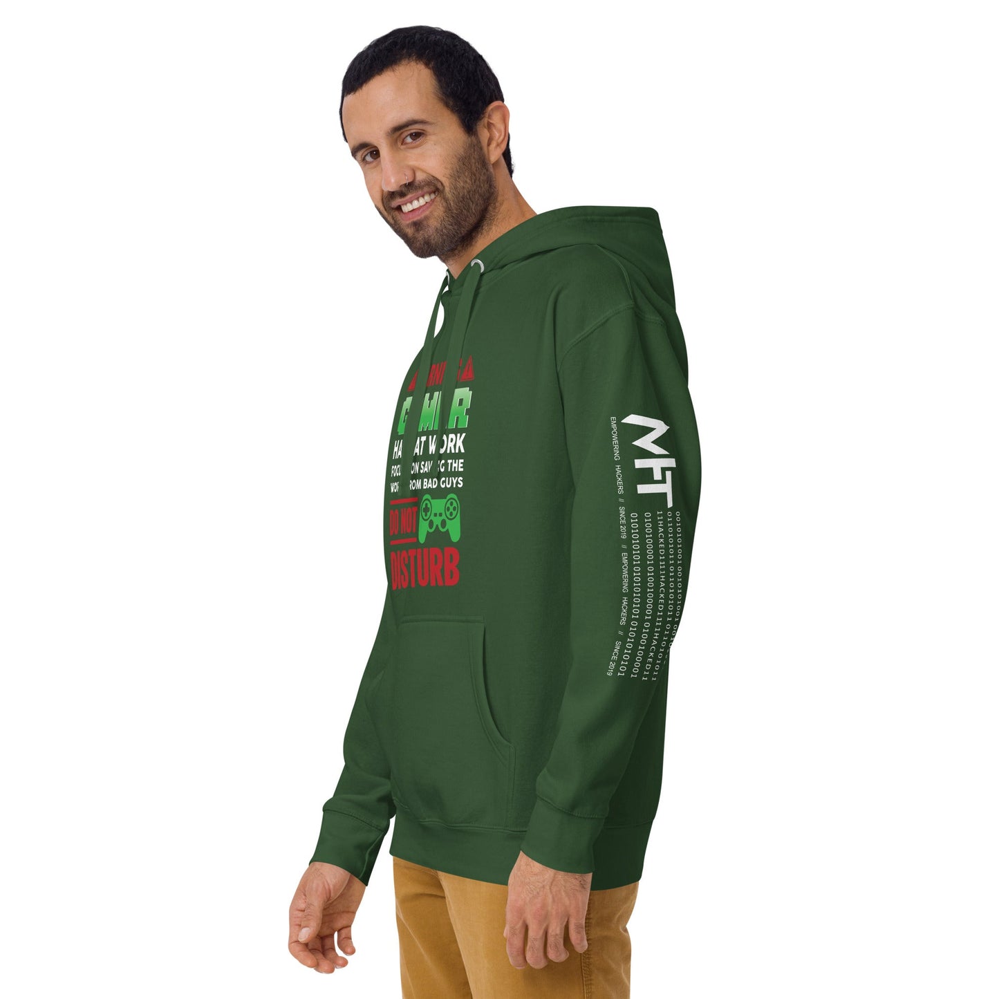 Warning! Gamer Hard at Work, DND - Unisex Hoodie by DarkByteGear