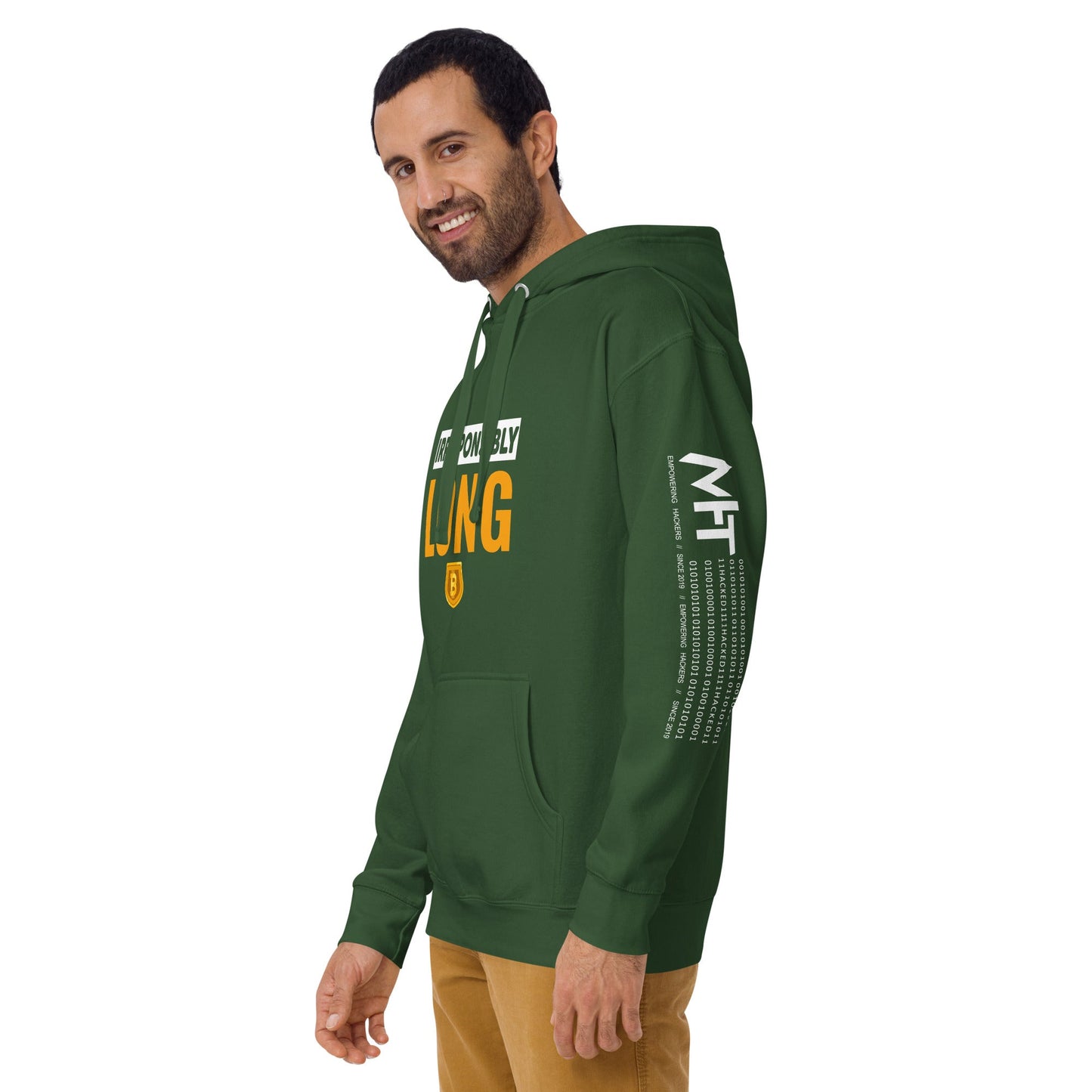Irresponsibly Long Bitcoin - Unisex Hoodie by DarkByteGear