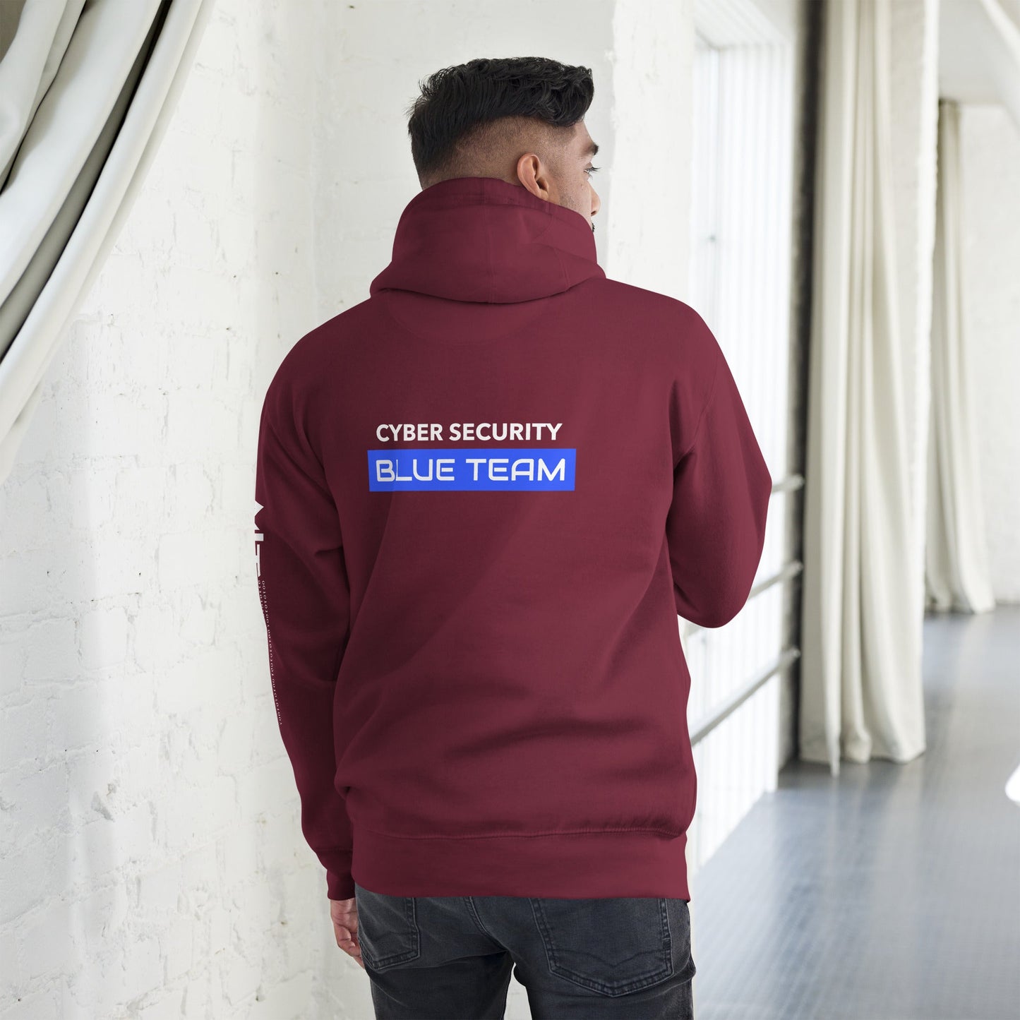 Cyber Security Blue Team V12 - Unisex Hoodie ( Back Print ) by DarkByteGear