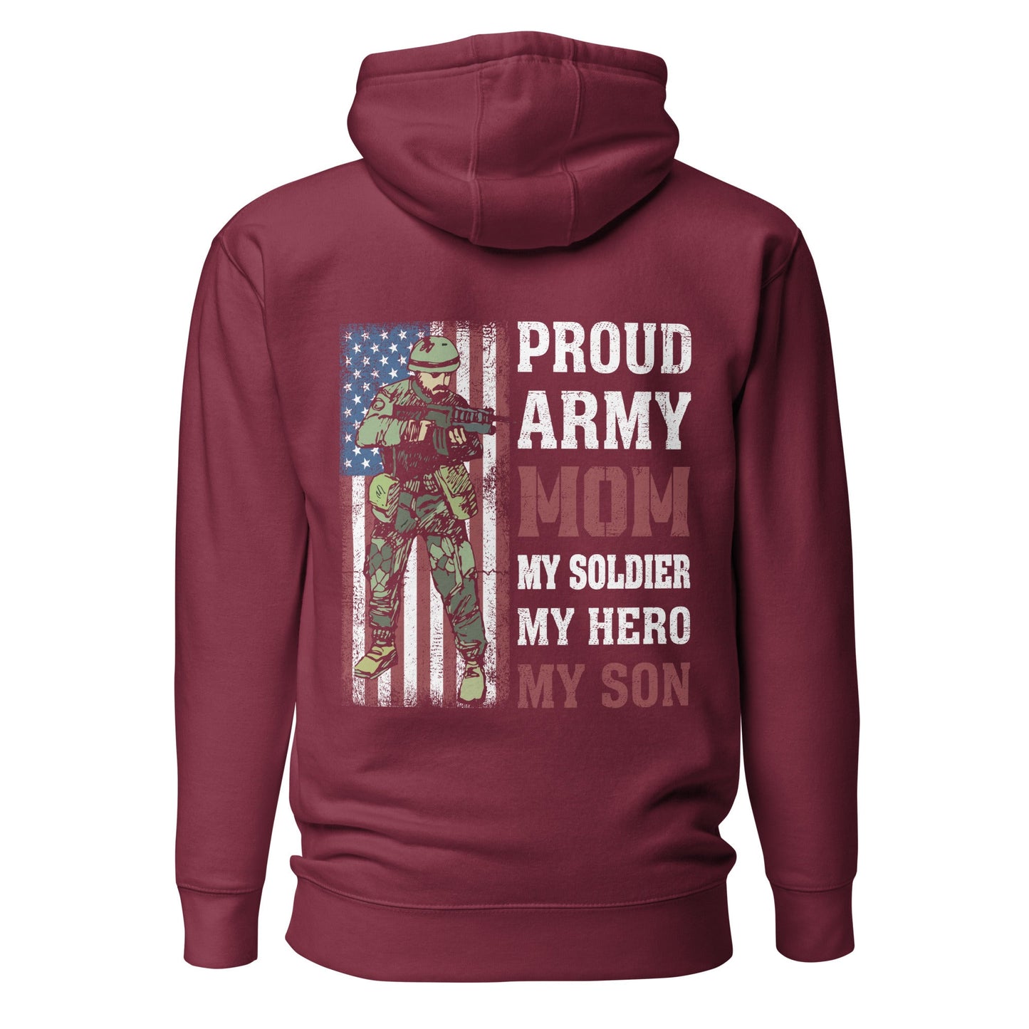 Proud Army Mom - Unisex Hoodie (back print) by DarkByteGear