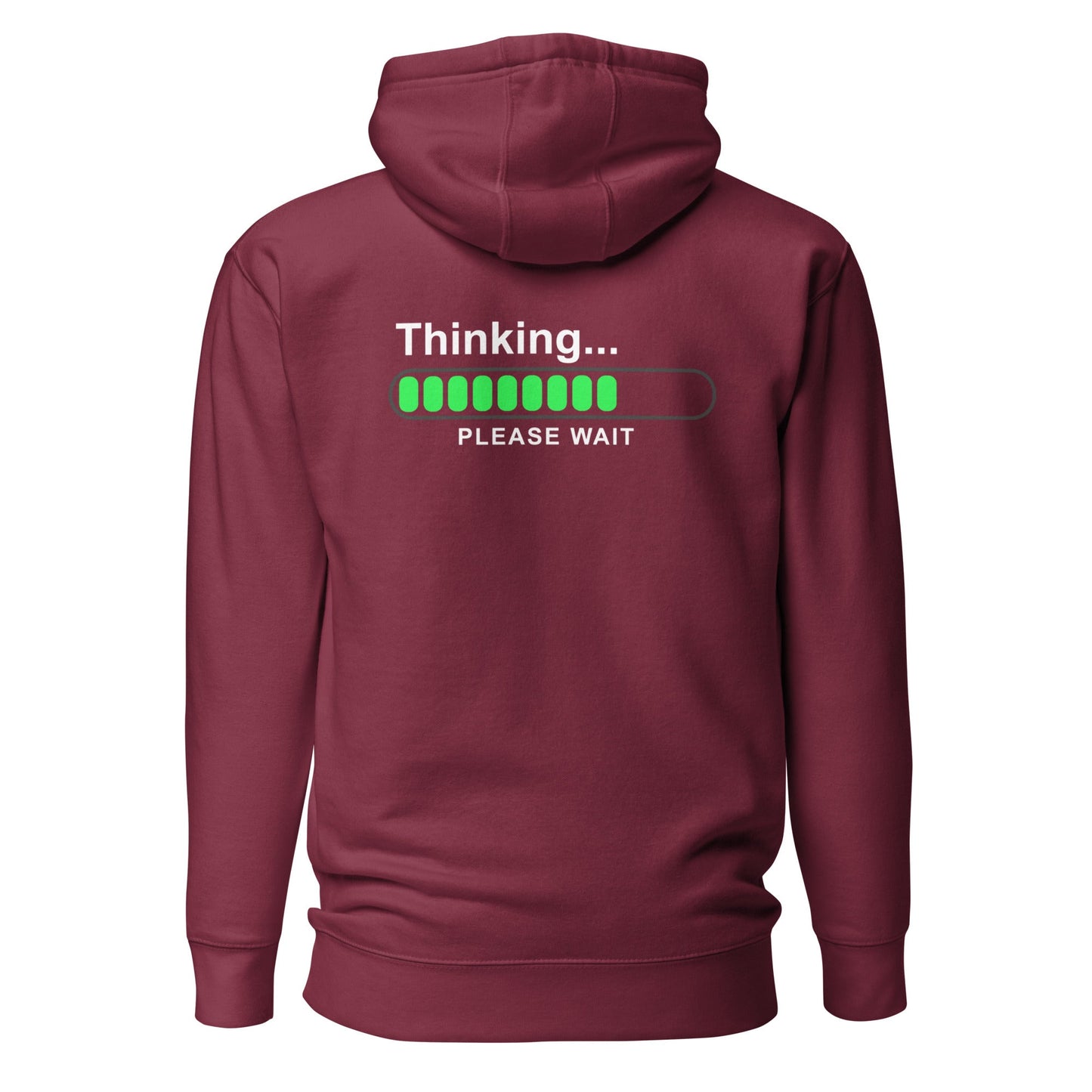 Thinking please wait - Unisex Hoodie (back print) by DarkByteGear