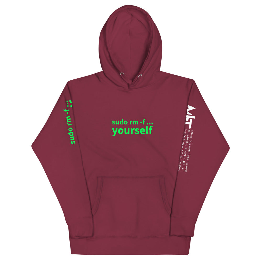 Sudo rm -f yourself - Unisex Hoodie by DarkByteGear