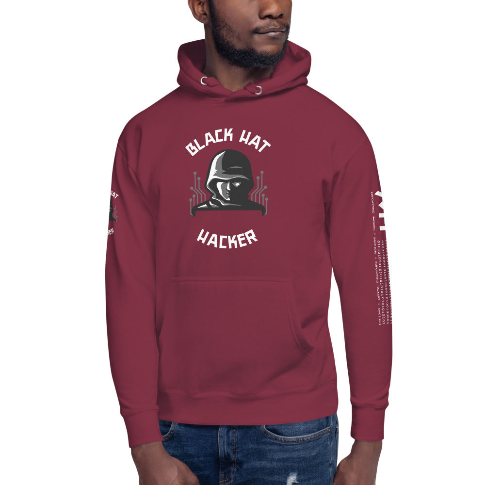 Black Hat Hacker - Unisex Hoodie (back print ) by DarkByteGear