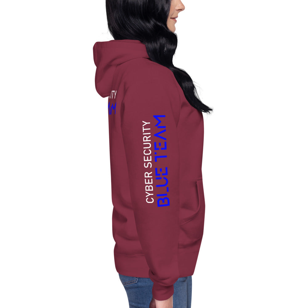 Cybersecurity Blue Team v4 - Unisex Hoodie (back print) by DarkByteGear