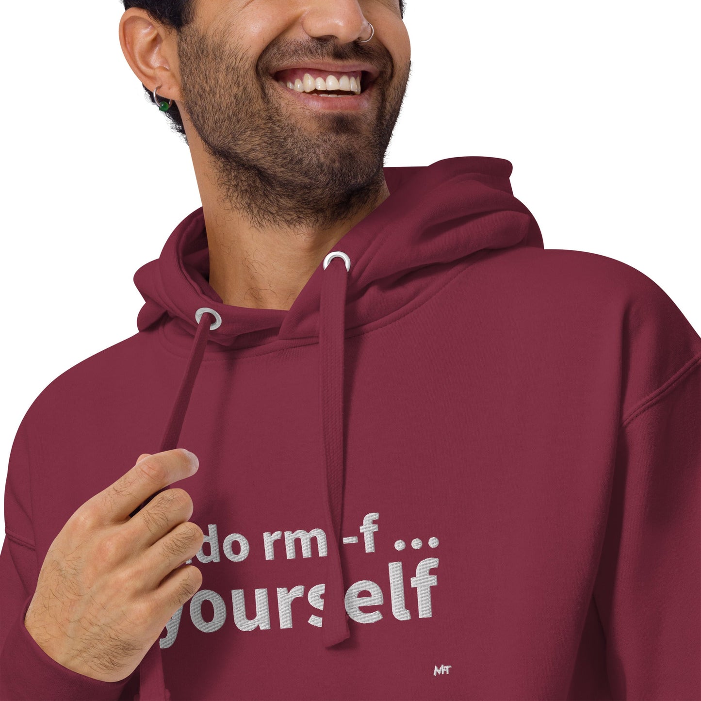 Sudo rm -f yourself - Unisex Hoodie (embroidered) by DarkByteGear