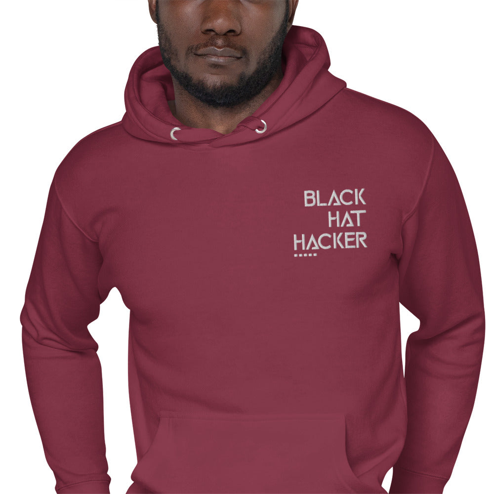 Black Hat Hacker - Unisex Hoodie (embroidery) by DarkByteGear