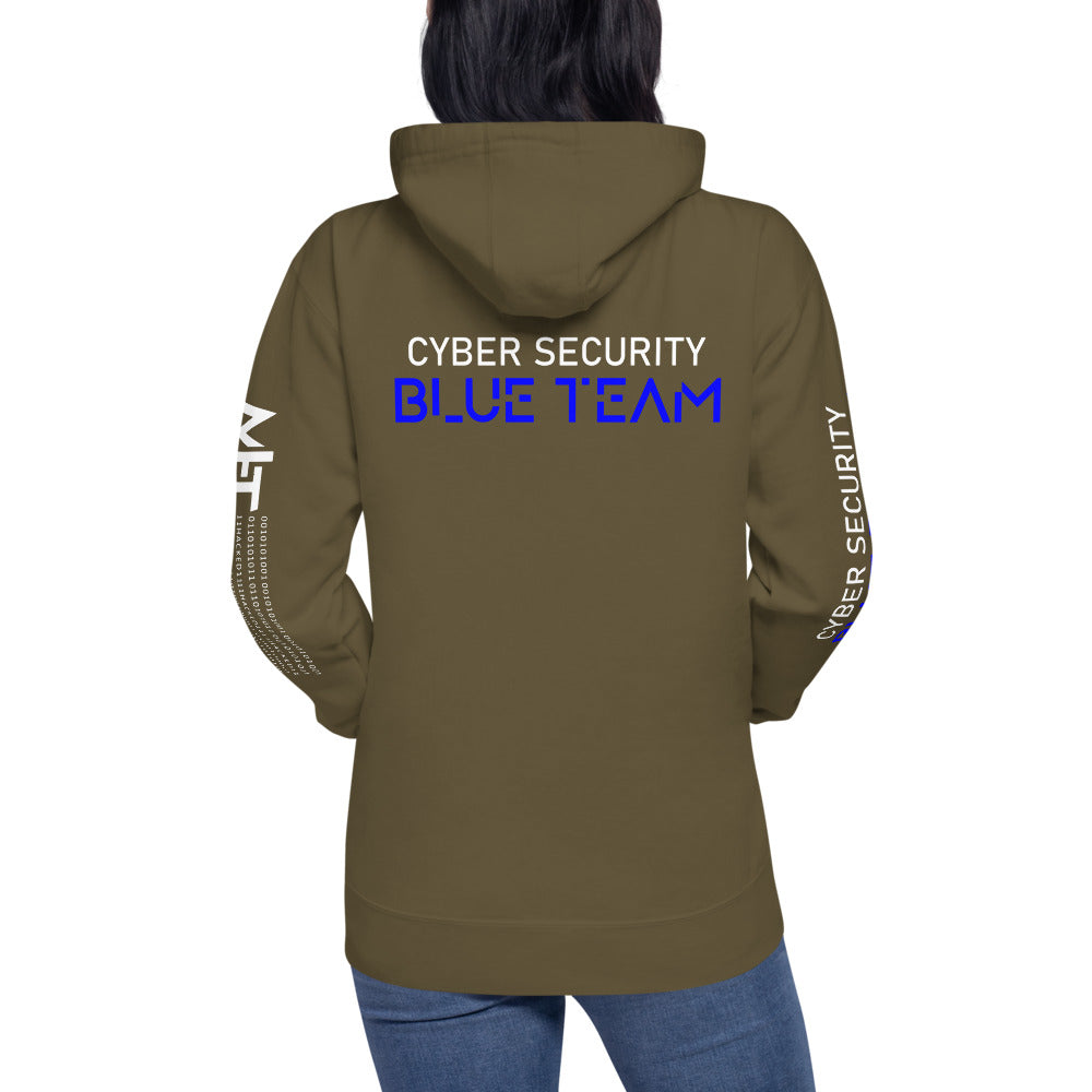 Cybersecurity Blue Team v4 - Unisex Hoodie (back print) by DarkByteGear