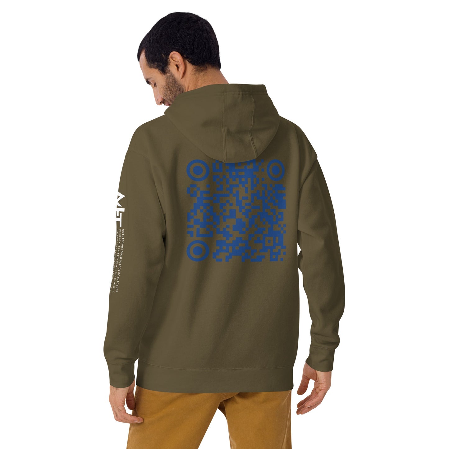 Who's the New Kid, Hacker, Developer, Gamer, Crypto King V1 - Unisex Hoodie Personalized QR Code by DarkByteGear