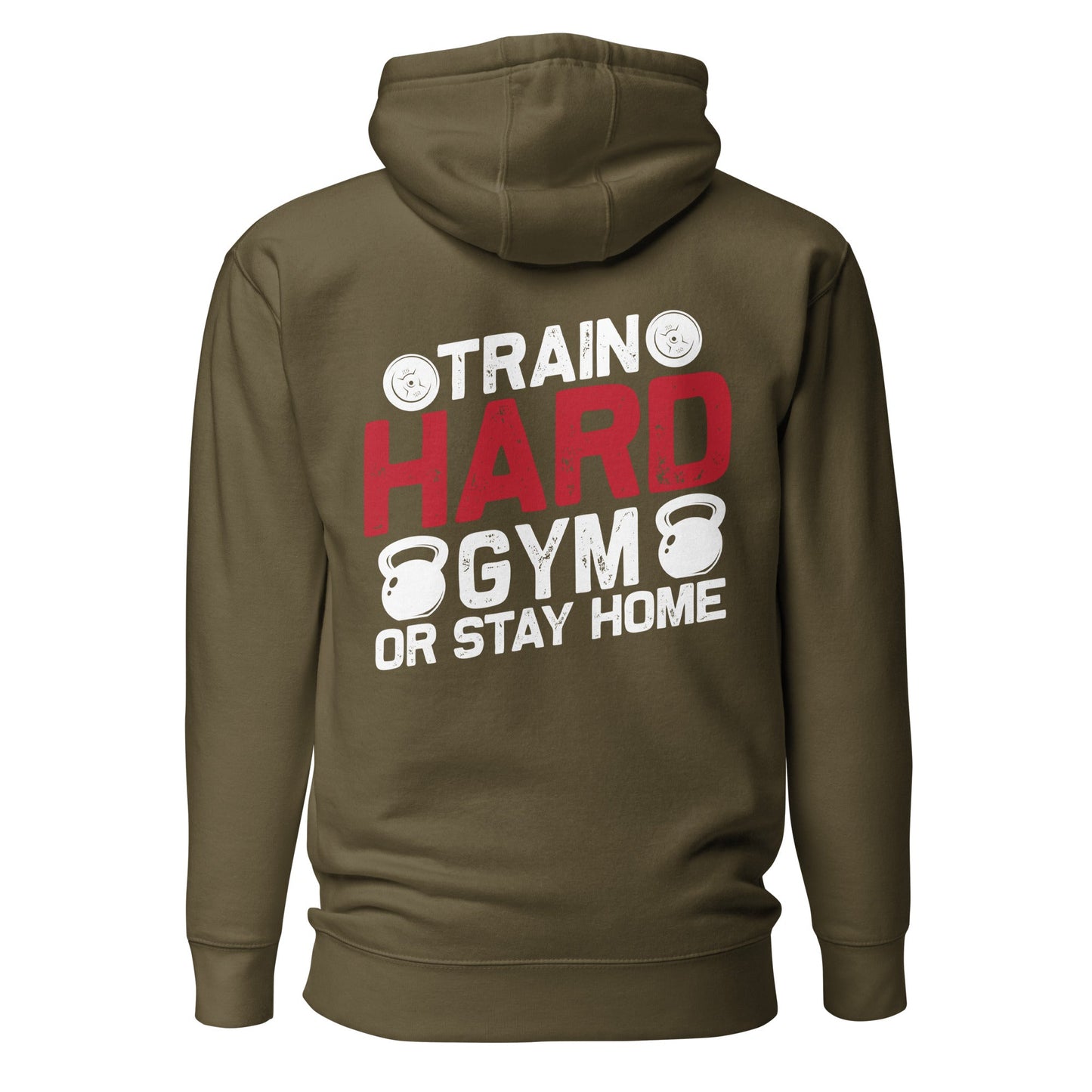 Train Hard - Unisex Hoodie (back print) by DarkByteGear