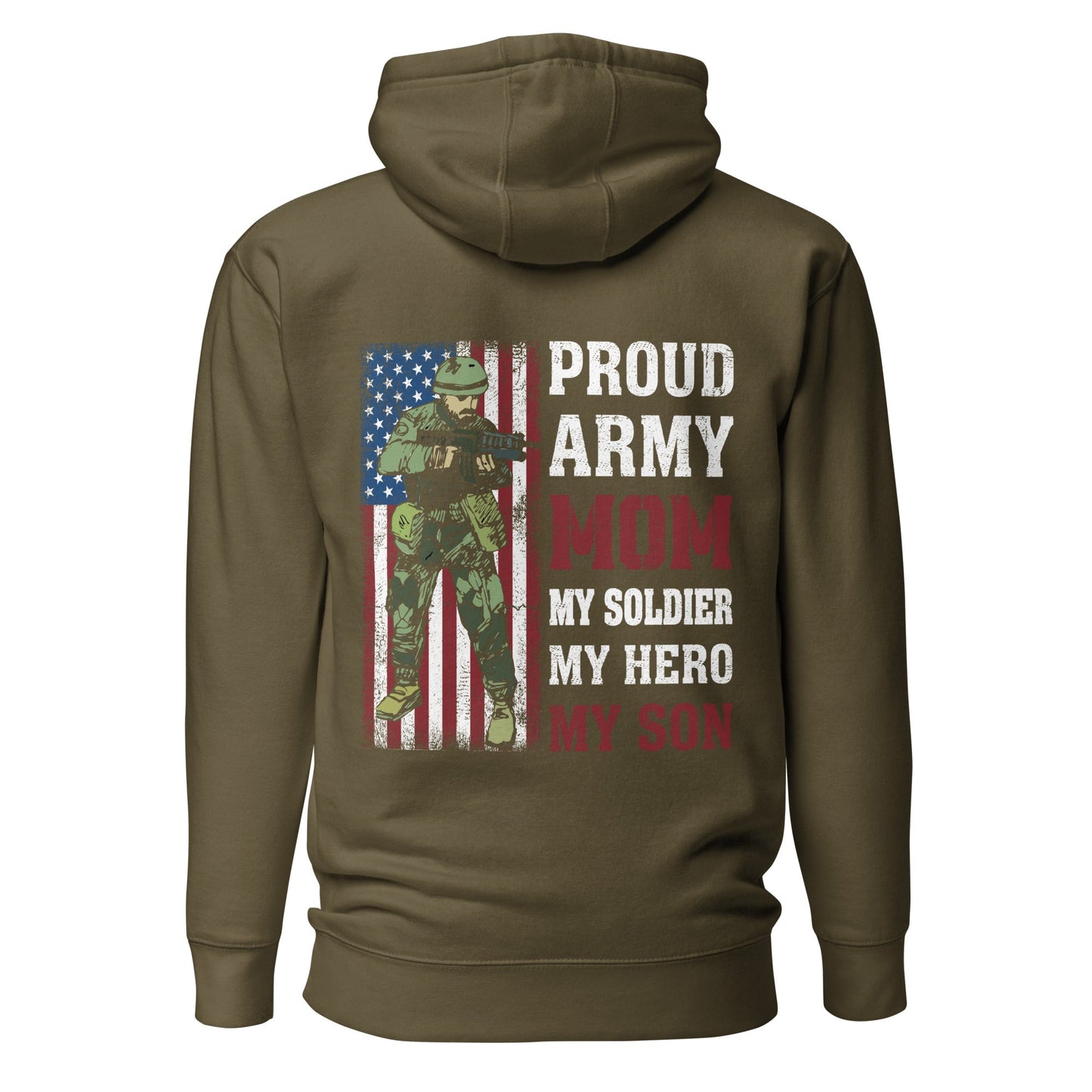 Proud Army Mom - Unisex Hoodie (back print) by DarkByteGear
