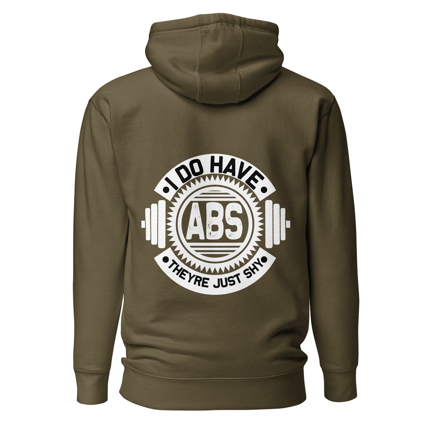 I do have ABS, they are just shy - Unisex Hoodie ( Back Print ) by DarkByteGear