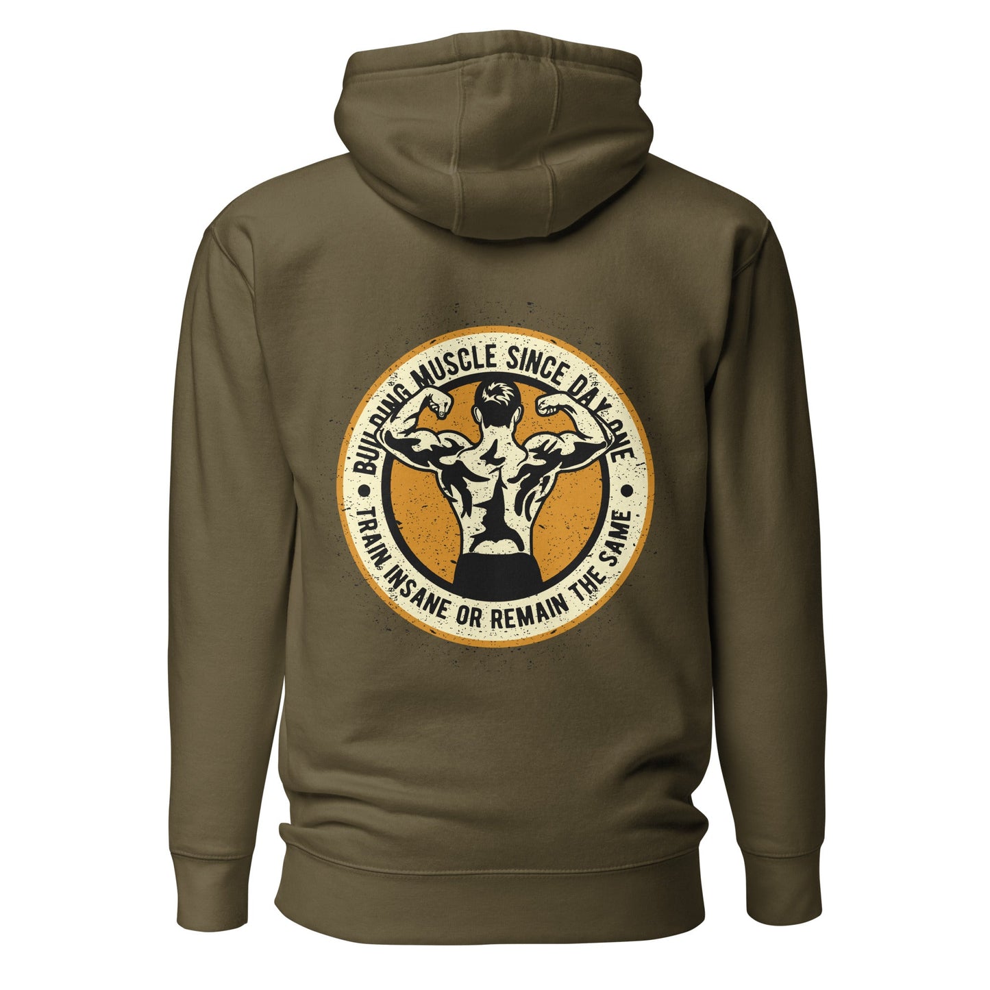 Building muscles since Day one - Unisex Hoodie ( Back Print ) by DarkByteGear