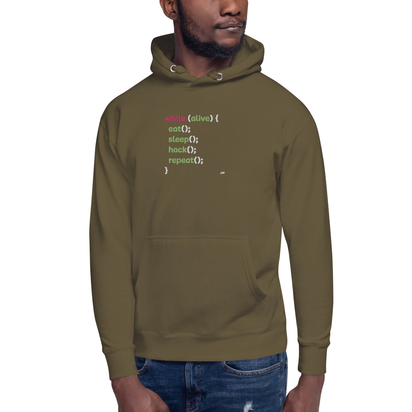 Eat sleep hack repeat - Unisex Hoodie (embroidered) by DarkByteGear