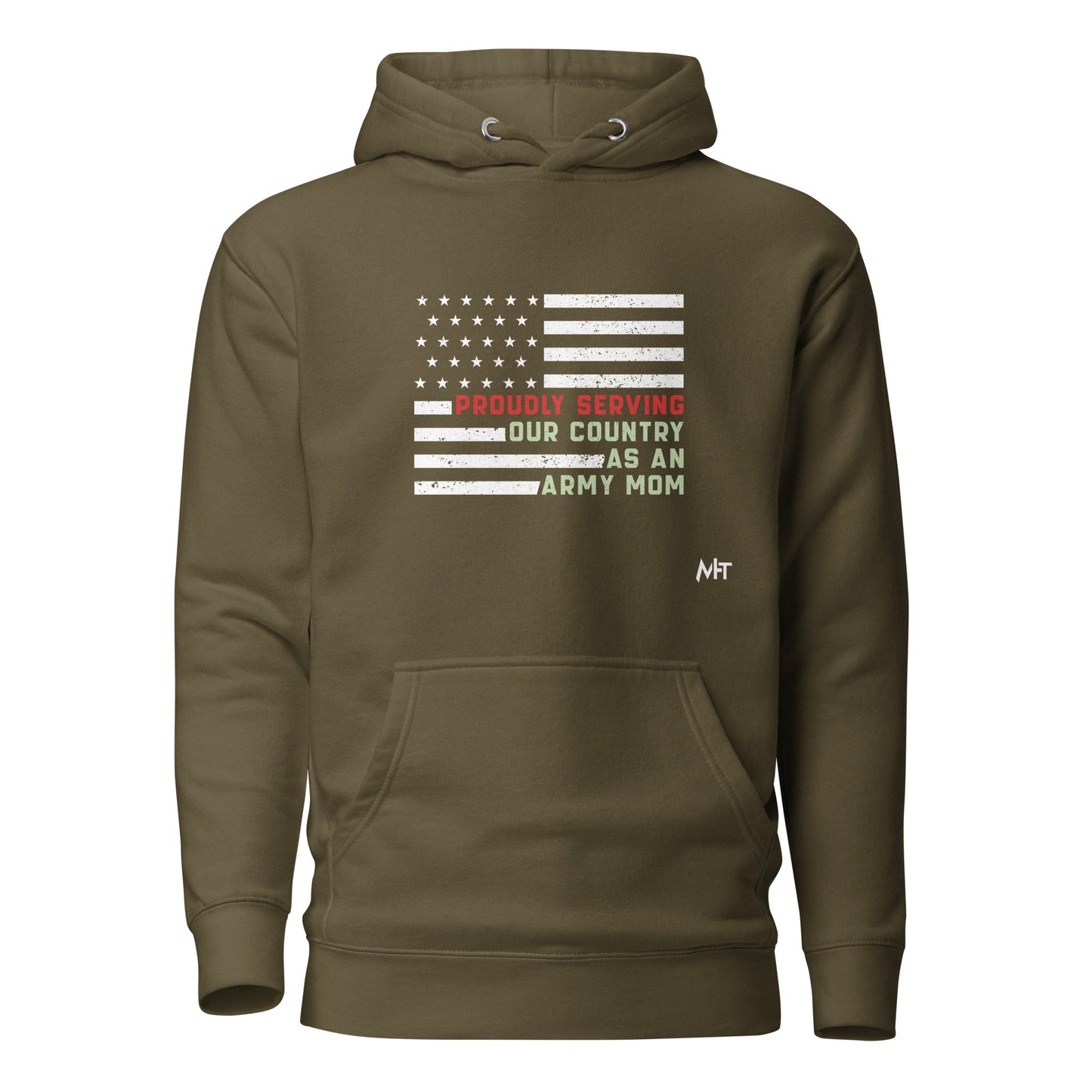 Proudly Serving as an Army Mom - Unisex Hoodie by DarkByteGear