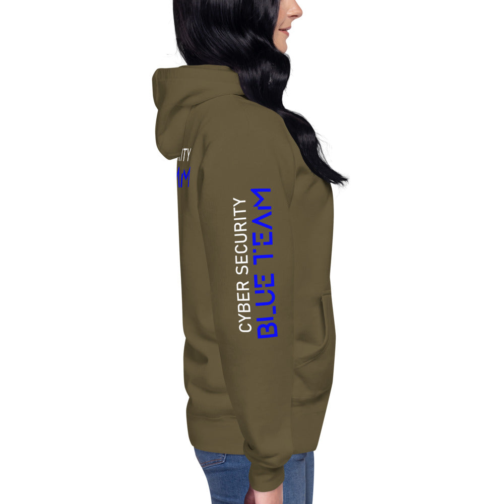 Cybersecurity Blue Team v4 - Unisex Hoodie (back print) by DarkByteGear