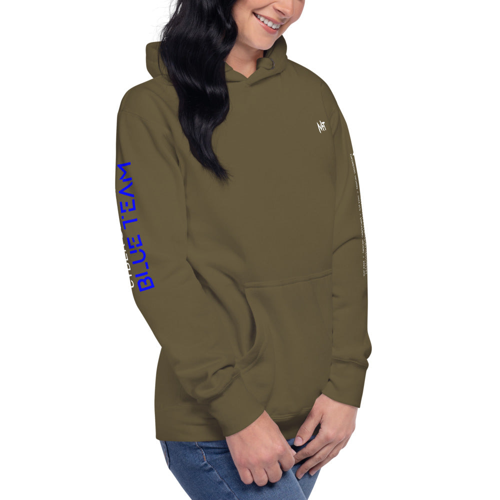 Cybersecurity Blue Team v4 - Unisex Hoodie (back print) by DarkByteGear