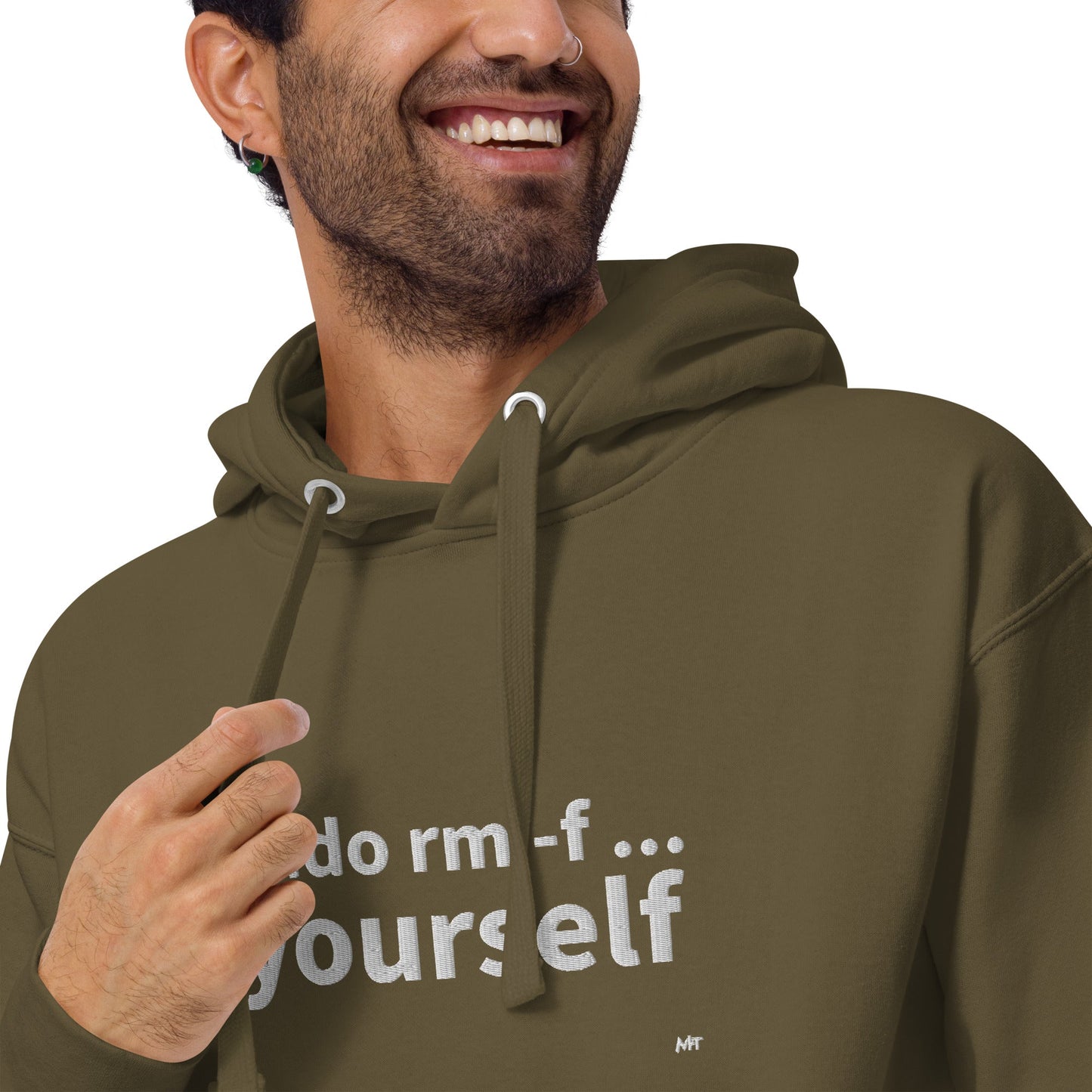 Sudo rm -f yourself - Unisex Hoodie (embroidered) by DarkByteGear
