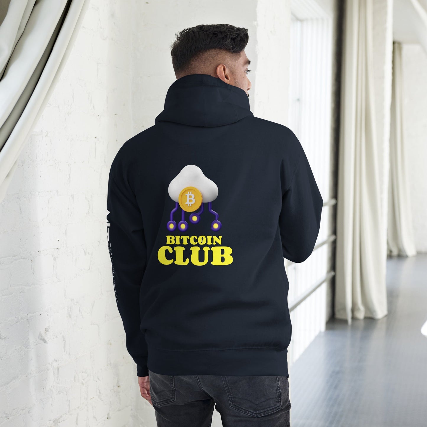 Bitcoin Club V4 - Unisex Hoodie (Back Print) by DarkByteGear