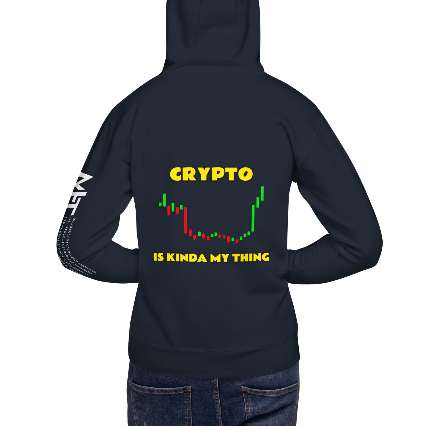 Crypto is Kinda My Thing V4 Unisex Hoodie ( Back Print ) by DarkByteGear