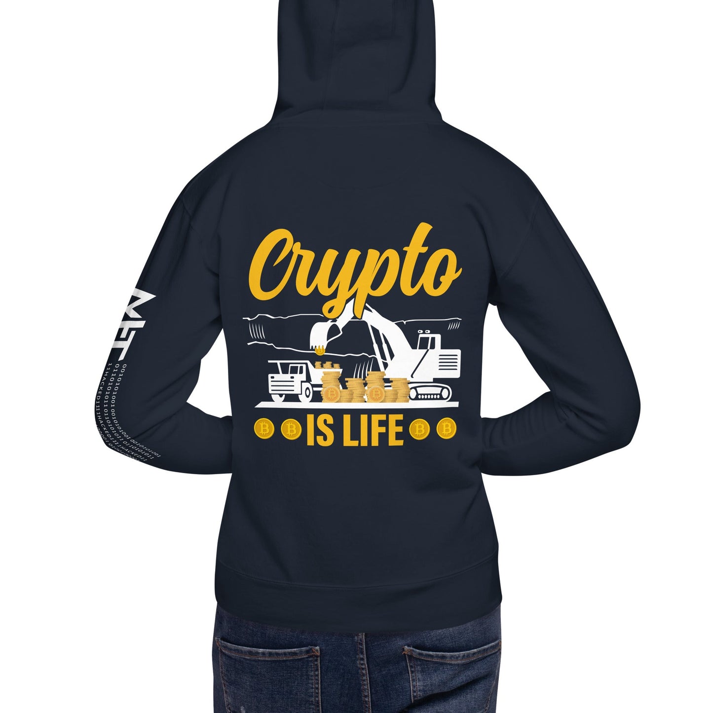Crypto is Life - Unisex Hoodie ( Back Print ) by DarkByteGear