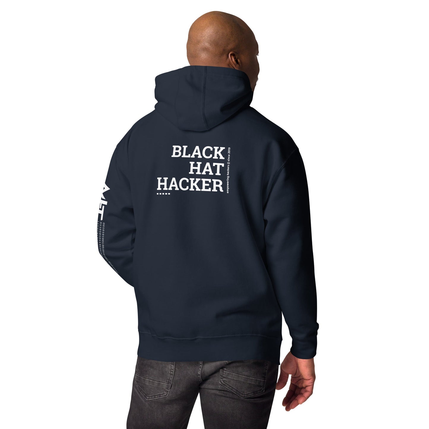 Black Hat Hacker V8 Unisex Hoodie ( Back Print ) by DarkByteGear