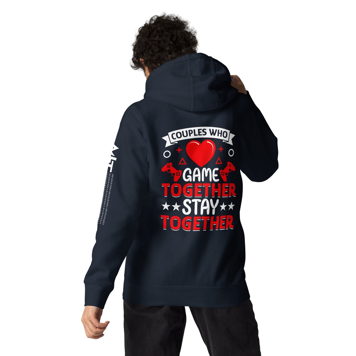 Couples who Game together, Stay together Unisex Hoodie ( Back Print ) by DarkByteGear