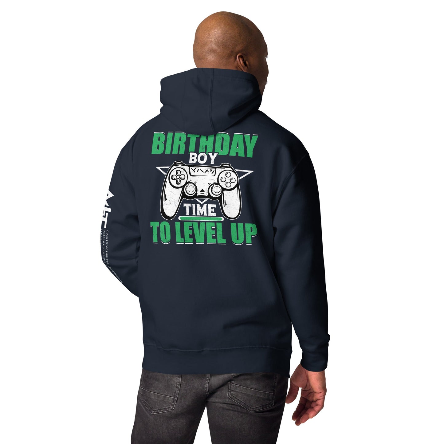 Birthday Boy Time to Level Up Unisex Hoodie ( Back Print ) by DarkByteGear