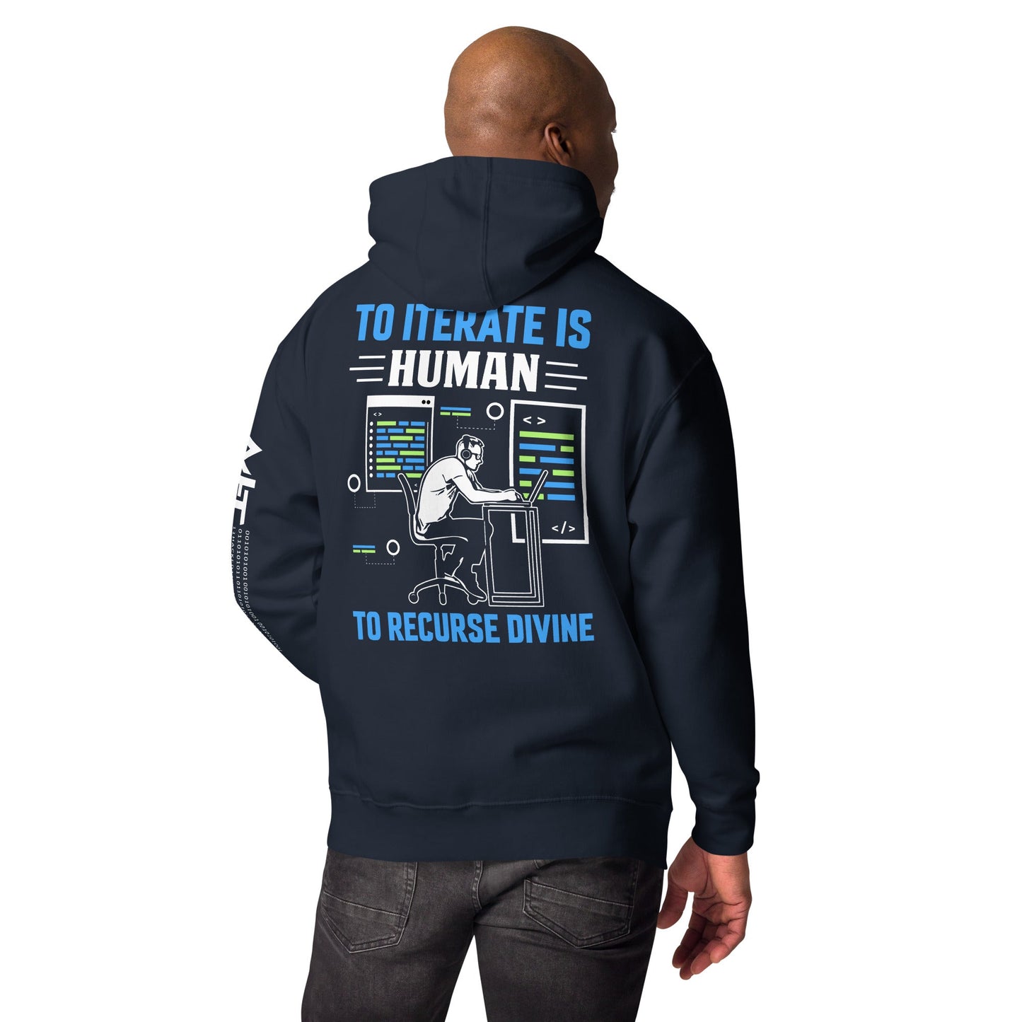 To iterate is Human, to recurse Divine Unisex Hoodie ( Back Print ) by DarkByteGear