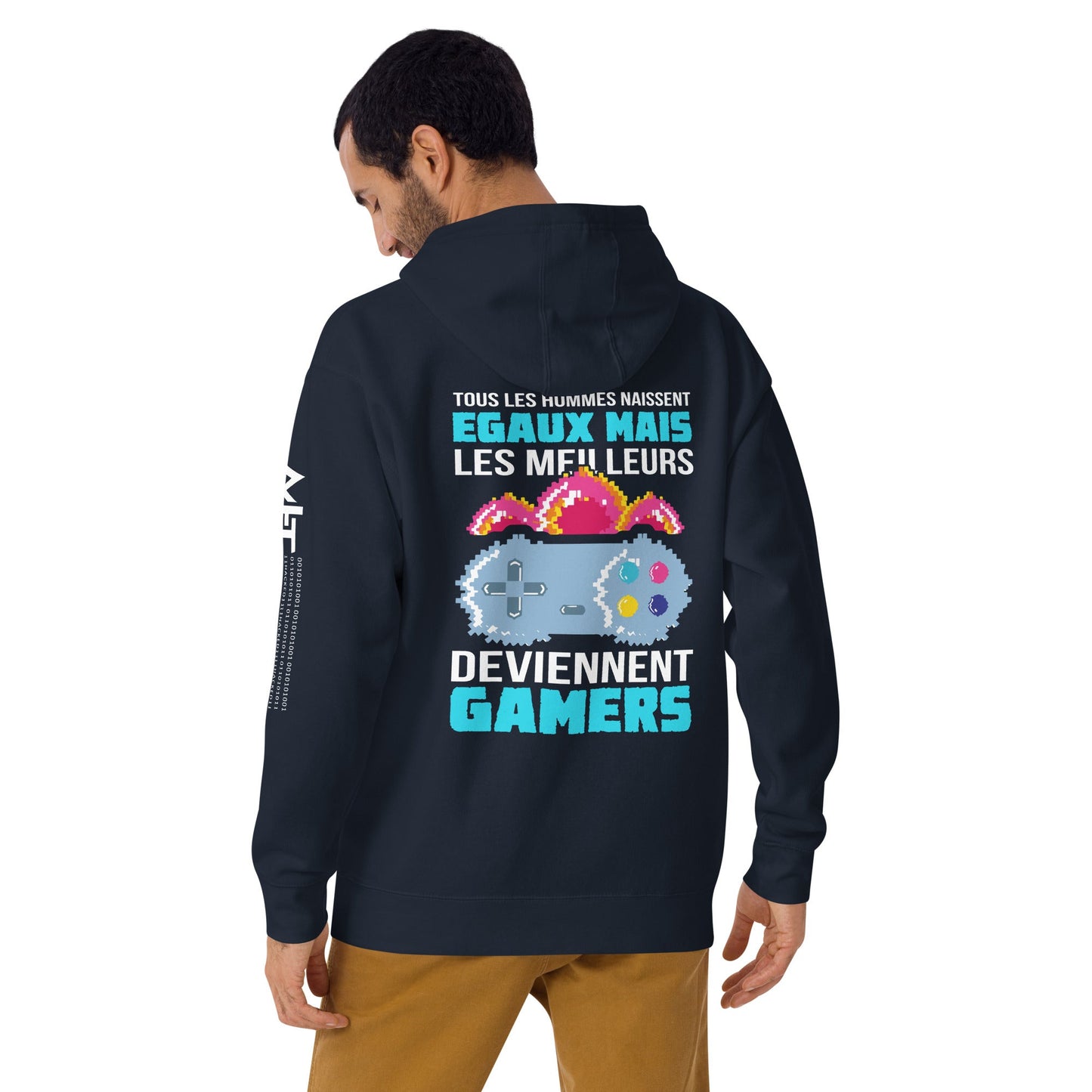 Tous Les Hommes Naissent Egaux Mais - Unisex Hoodie ( Back Print ) by DarkByteGear