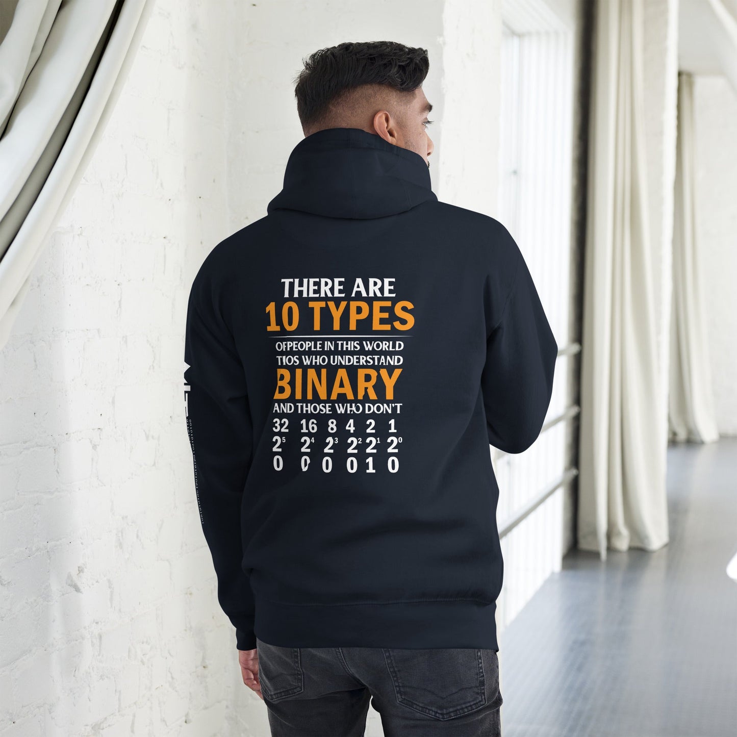 There are always 10 Types of People in this World - Unisex Hoodie ( Back Print ) by DarkByteGear