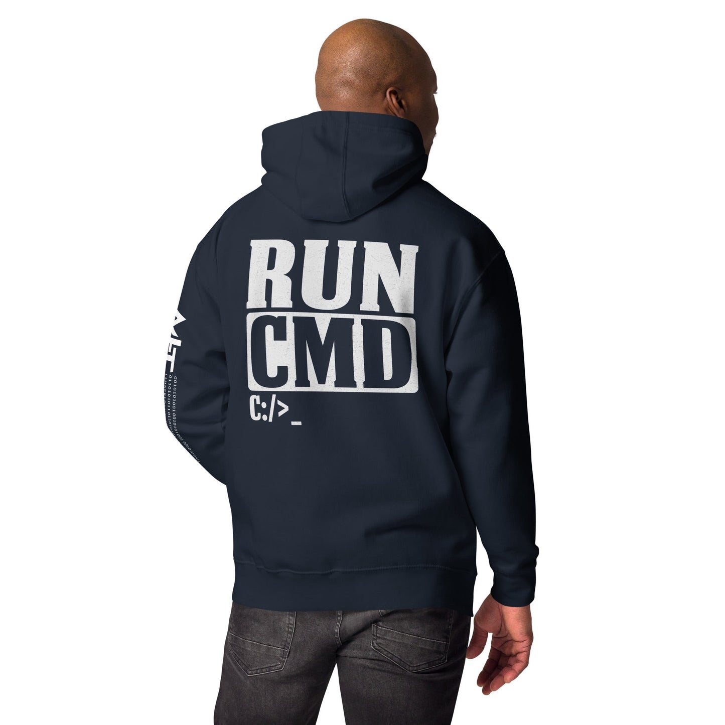 Run CMD C:/>_ - Unisex Hoodie ( Back Print ) by DarkByteGear