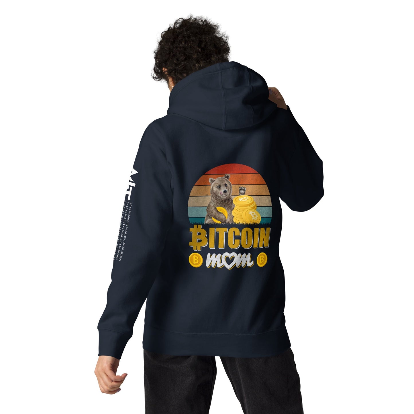 Bitcoin Mom -Unisex Hoodie ( Back Print ) by DarkByteGear