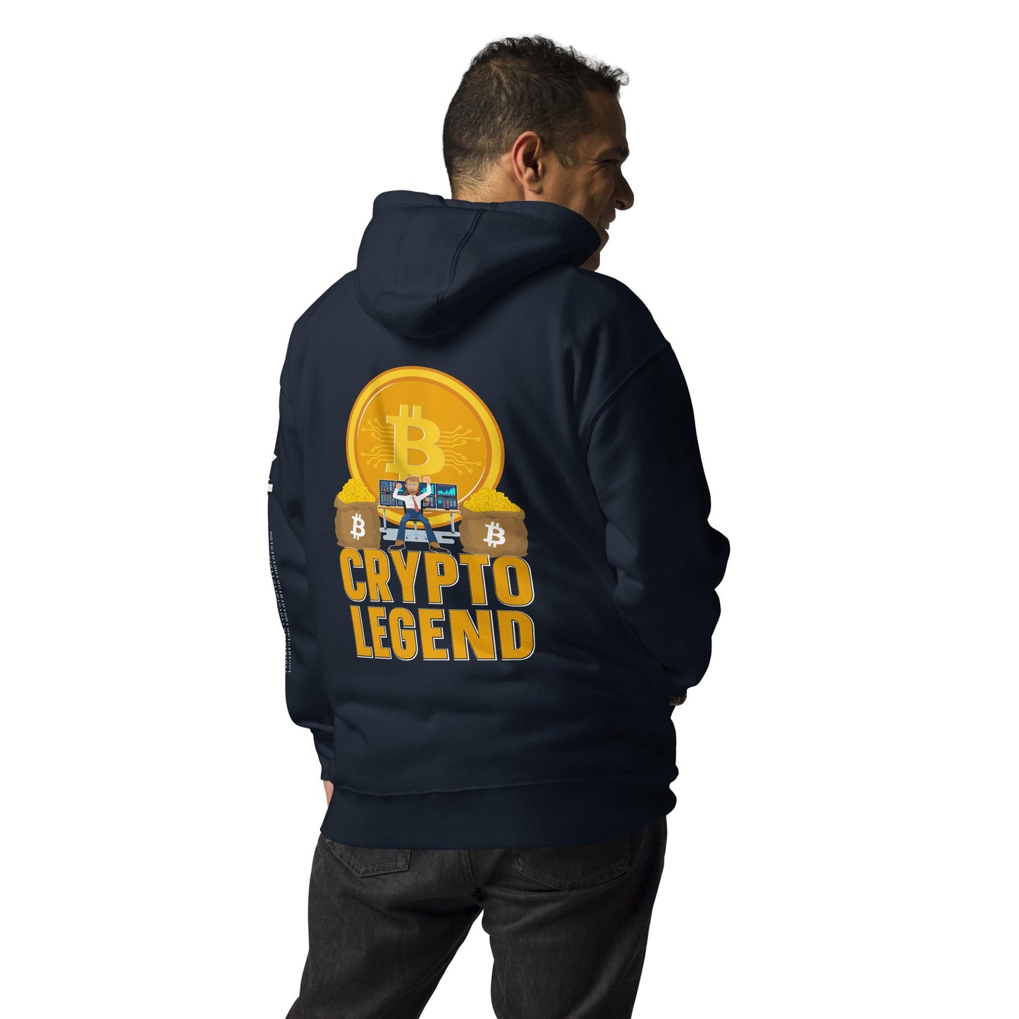 Bitcoin Legend - Unisex Hoodie ( Back Print ) by DarkByteGear