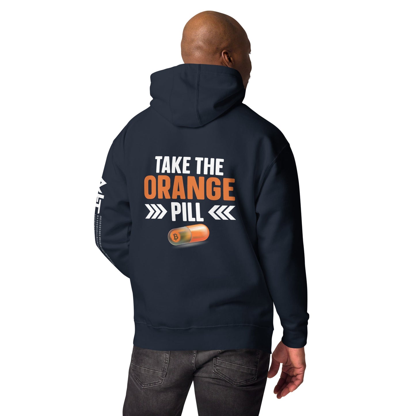 Take the Orange Pill Unisex Hoodie ( Back Print ) by DarkByteGear