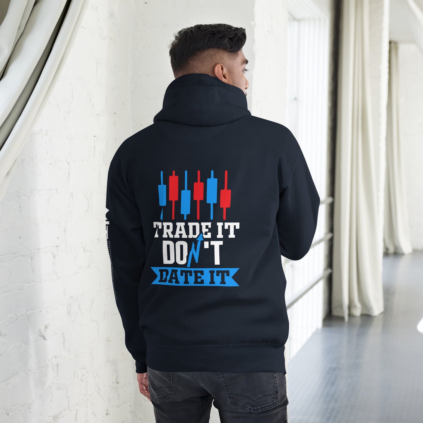 Trade it; Don't Date it - Unisex Hoodie ( Back Print ) by DarkByteGear
