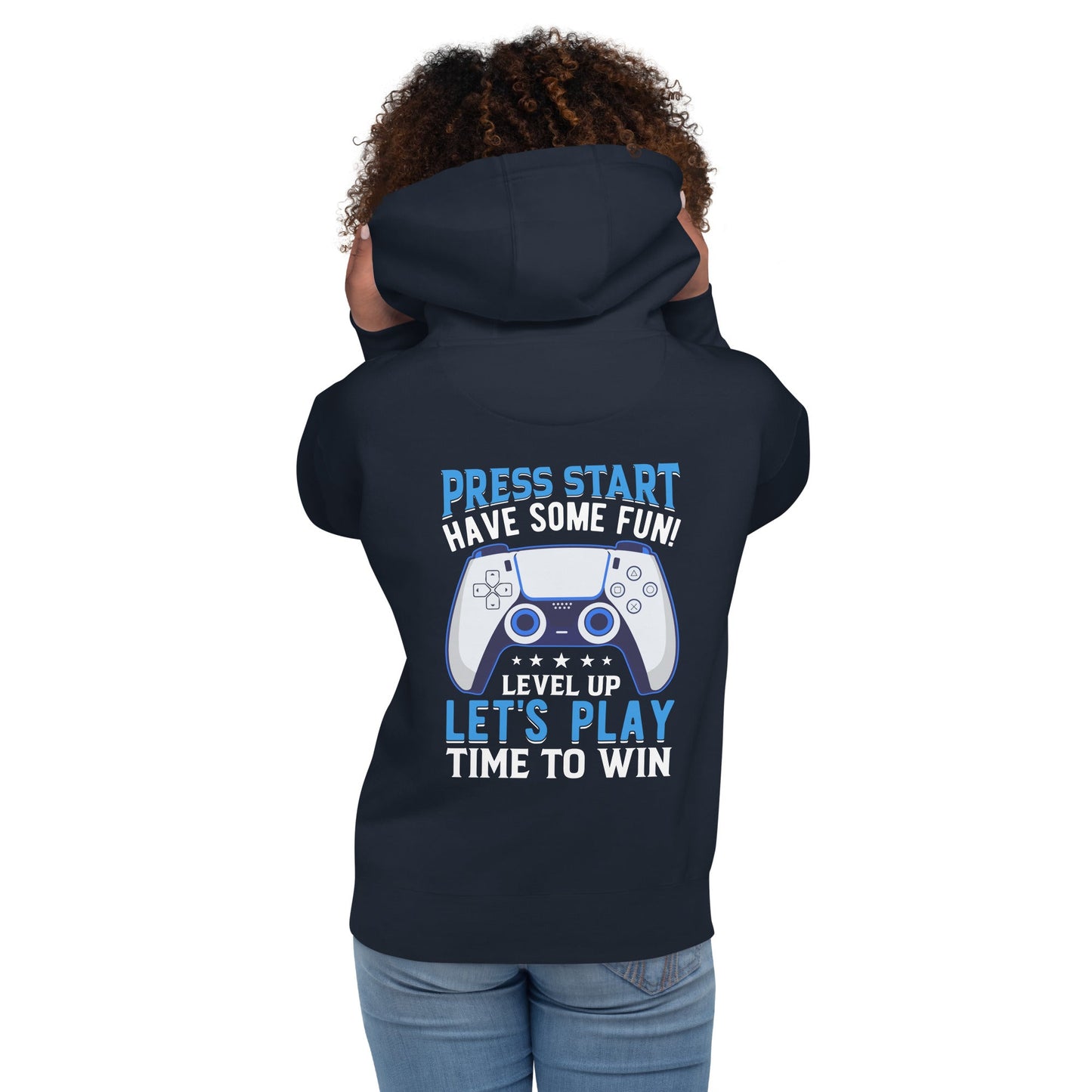 Press Start and Have some Fun - Unisex Hoodie (back print) by DarkByteGear