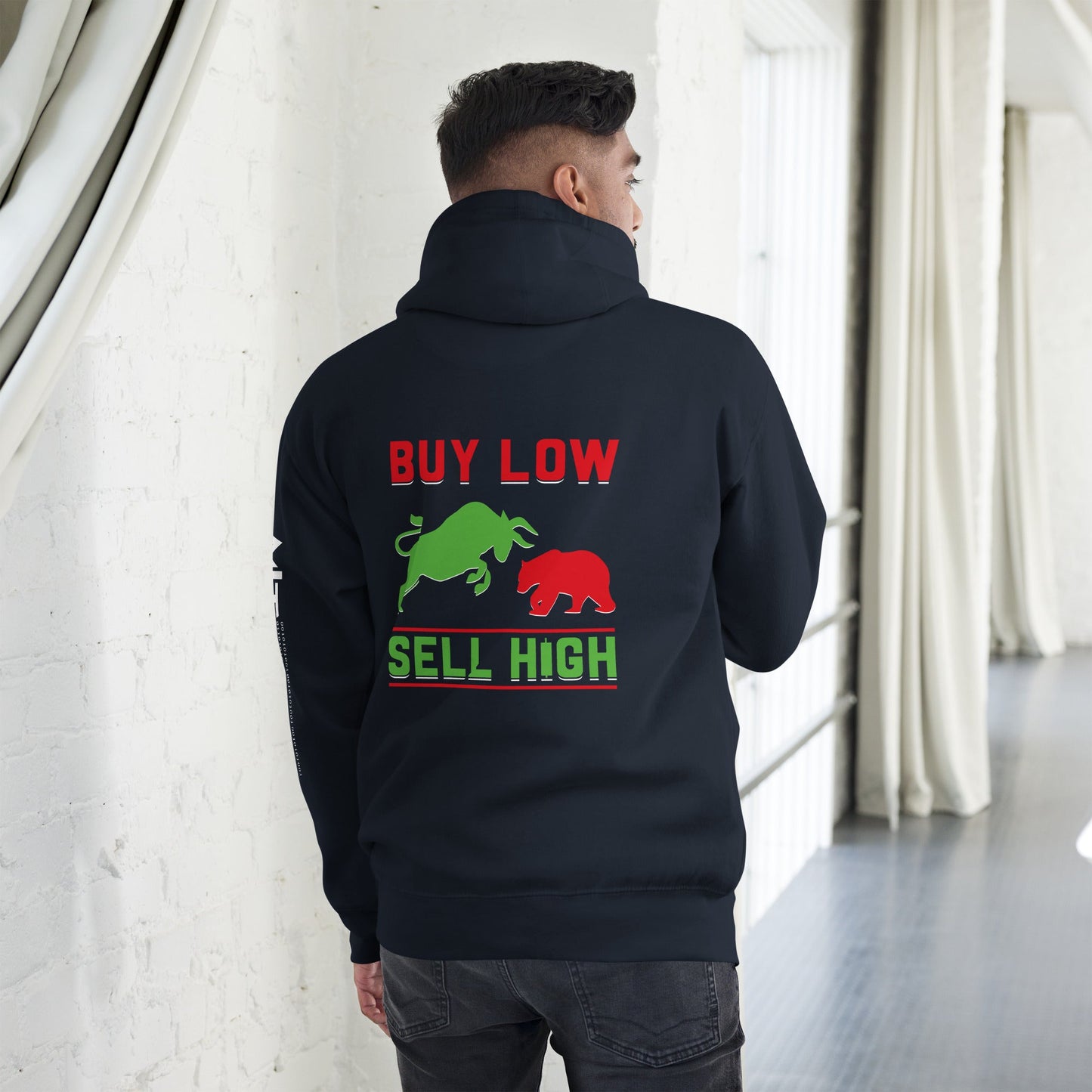 Buy low, Sell high - Unisex Hoodie ( Back Print ) by DarkByteGear
